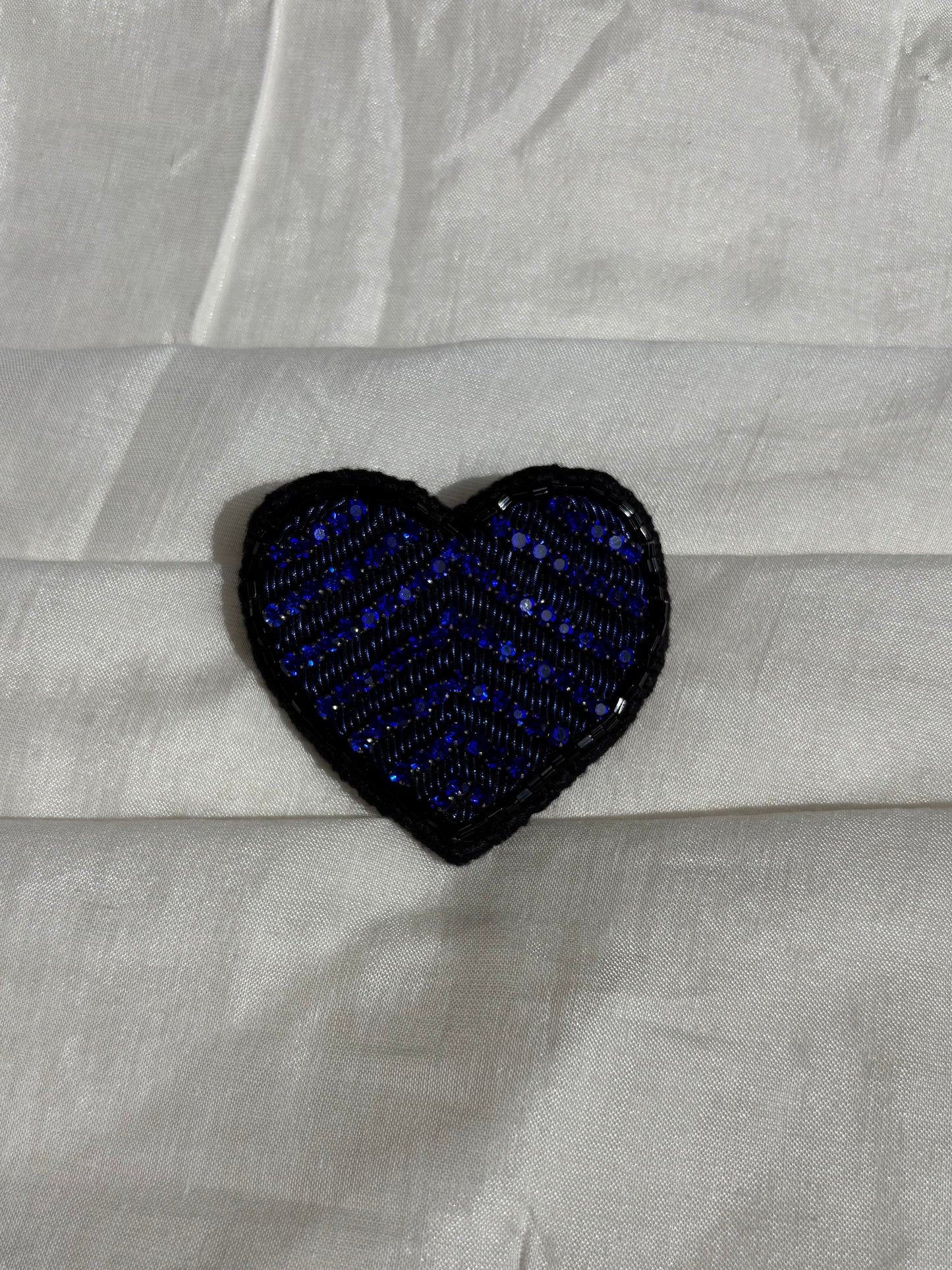 Blue Heart Brooch