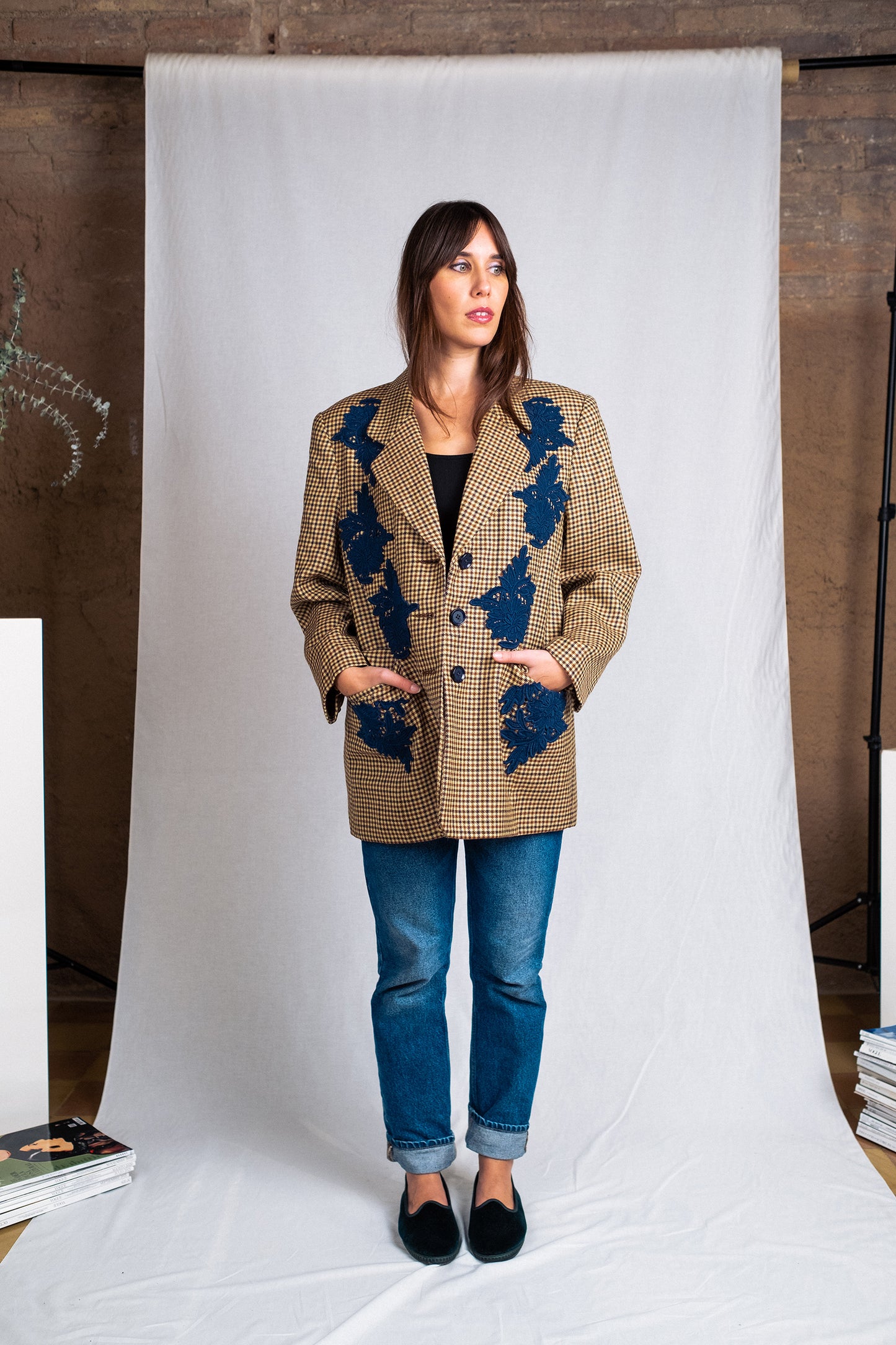 Harris blazer with guipure