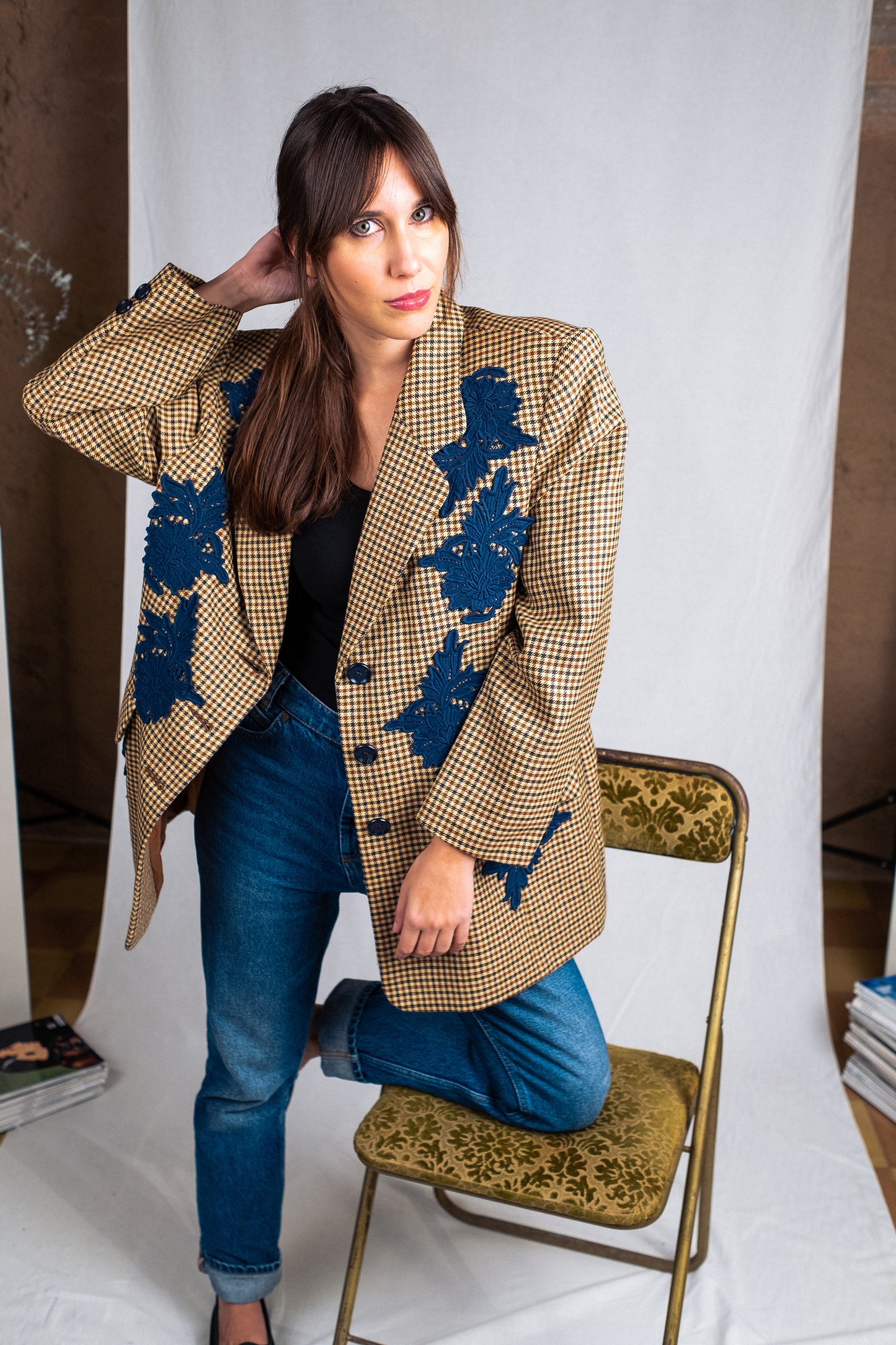 Harris blazer with guipure
