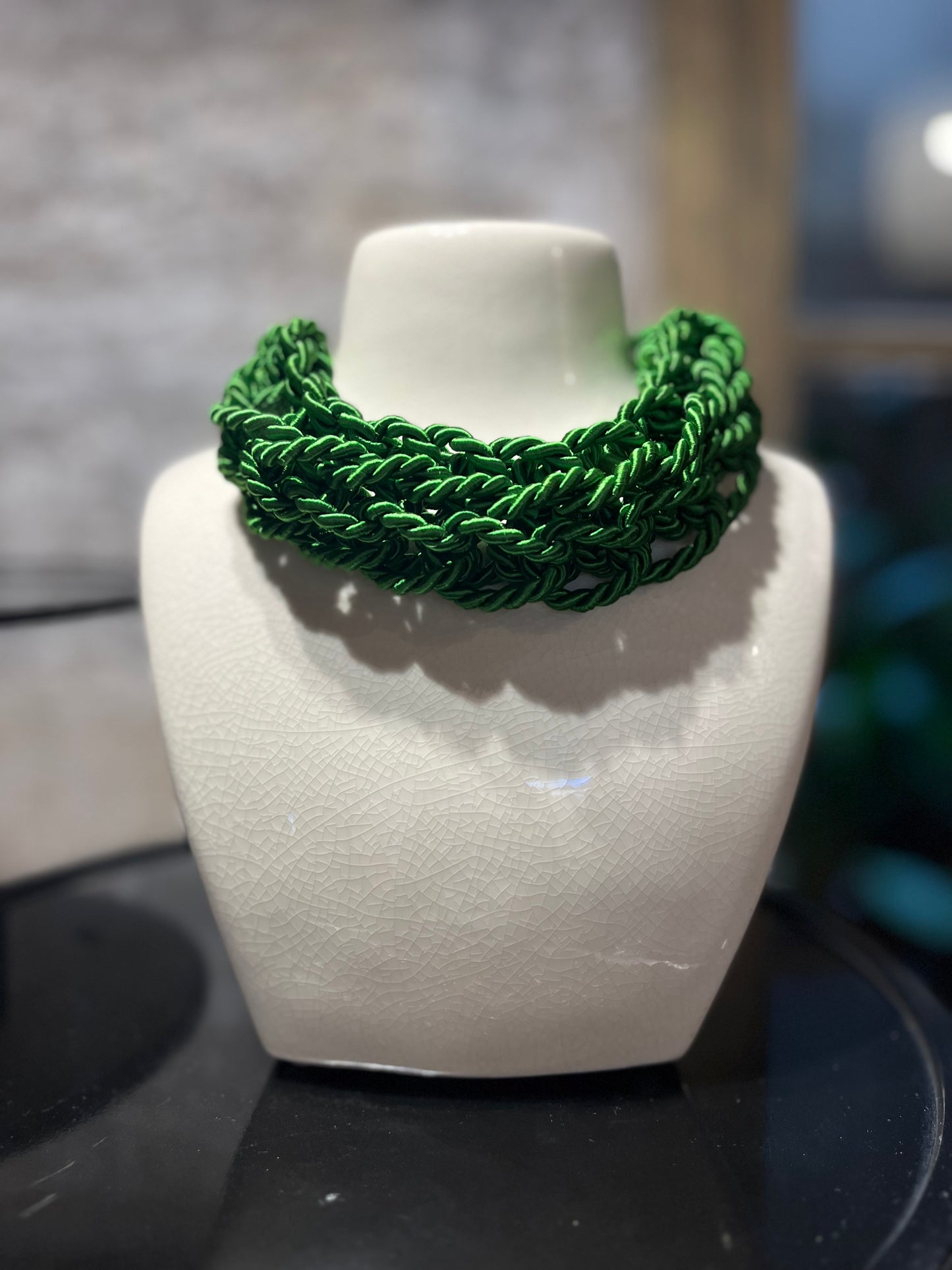 Handknitted Necklace Green