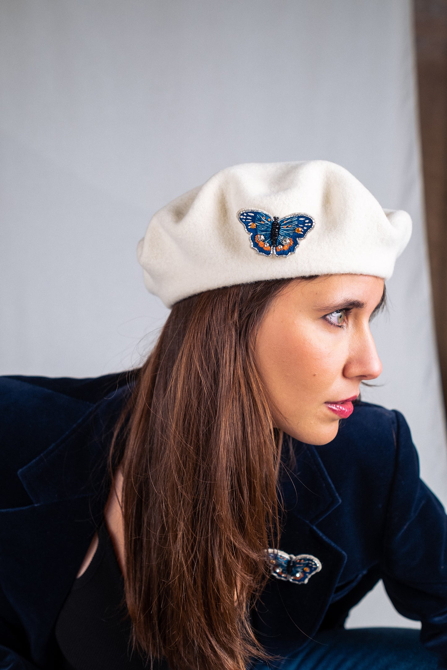 BLUE PAPALLONA Brooch