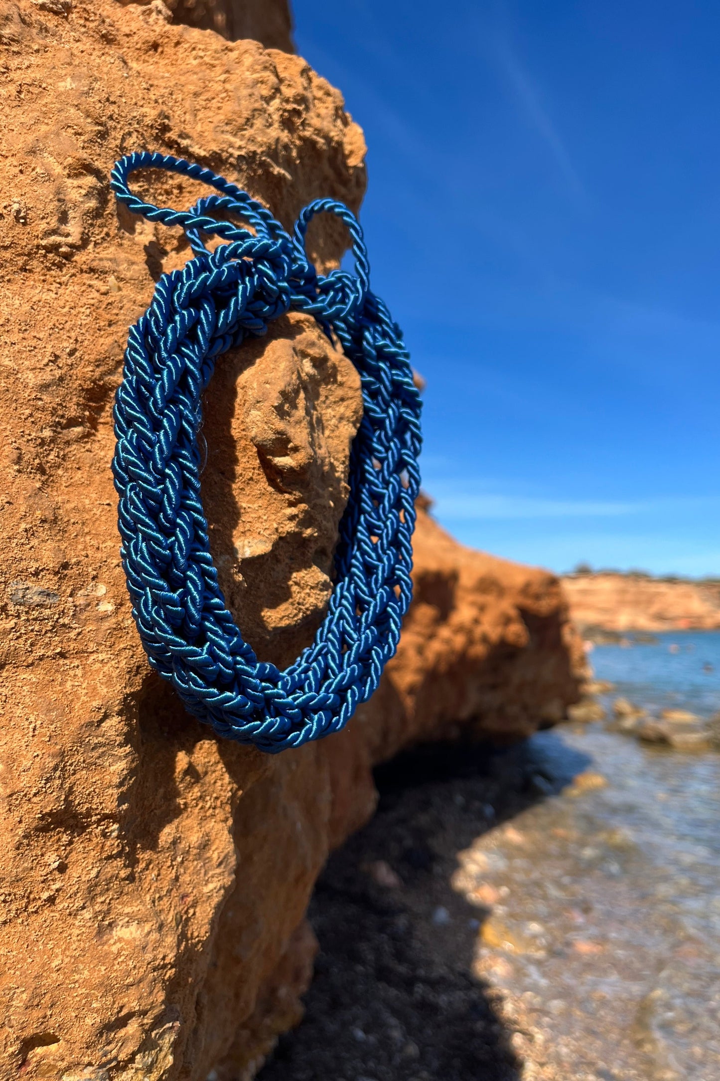 Handknitted Necklace Blue