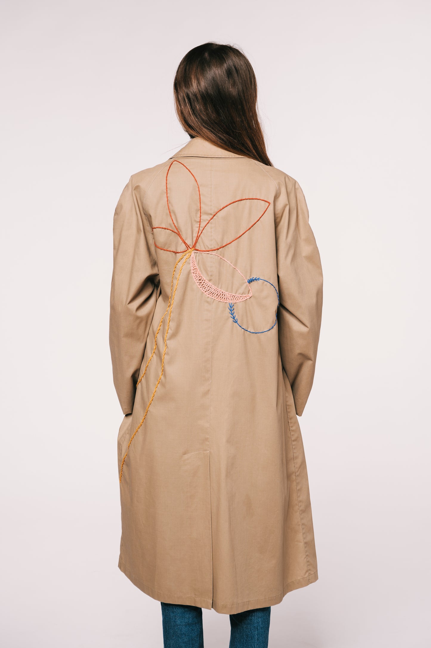 Handembroidered vintage trench