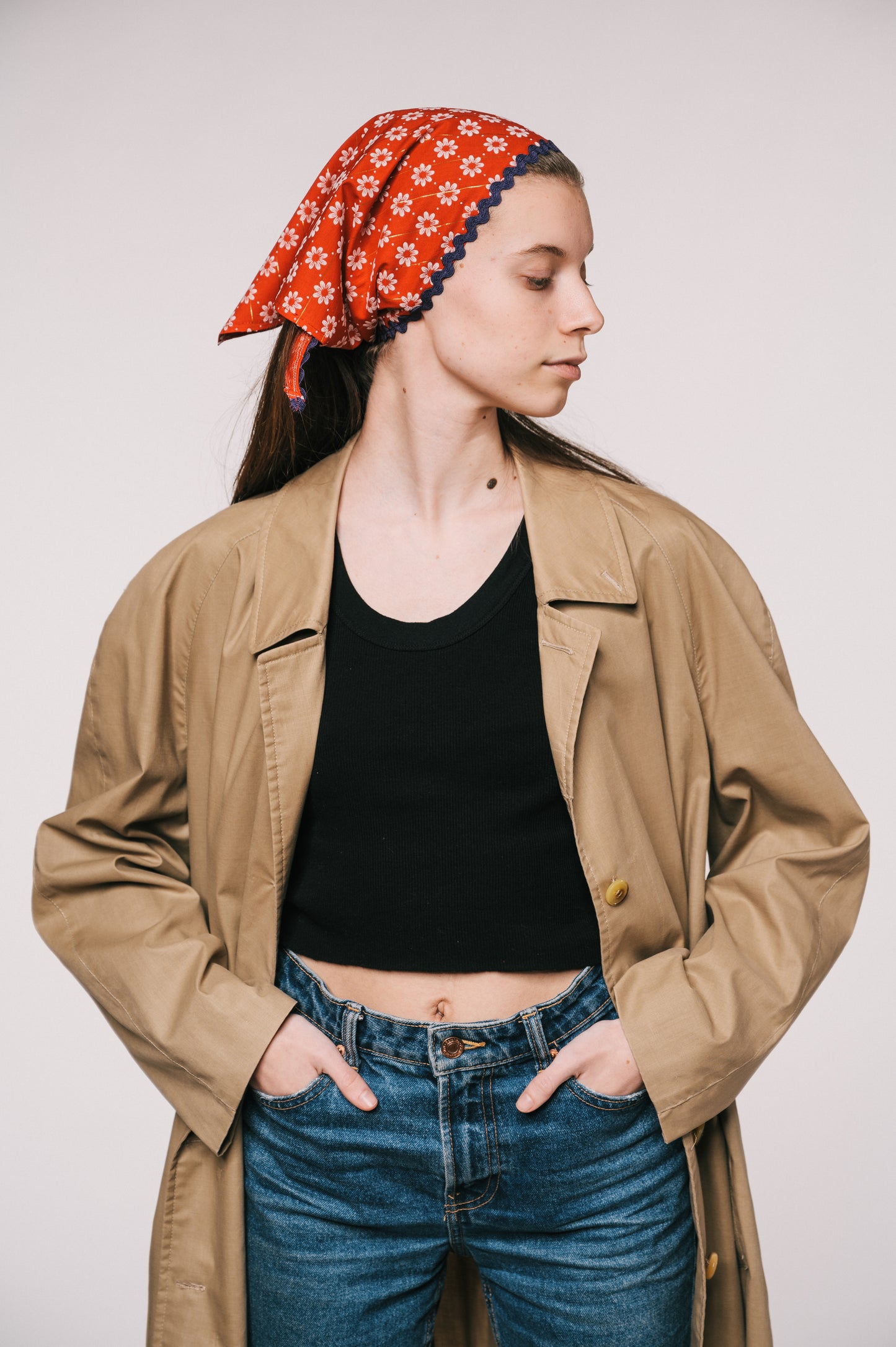 Handembroidered vintage trench