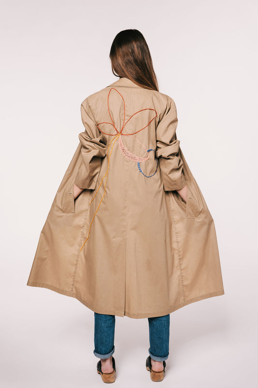 Handembroidered vintage trench