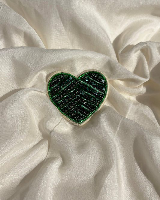 Green Heart Brooch