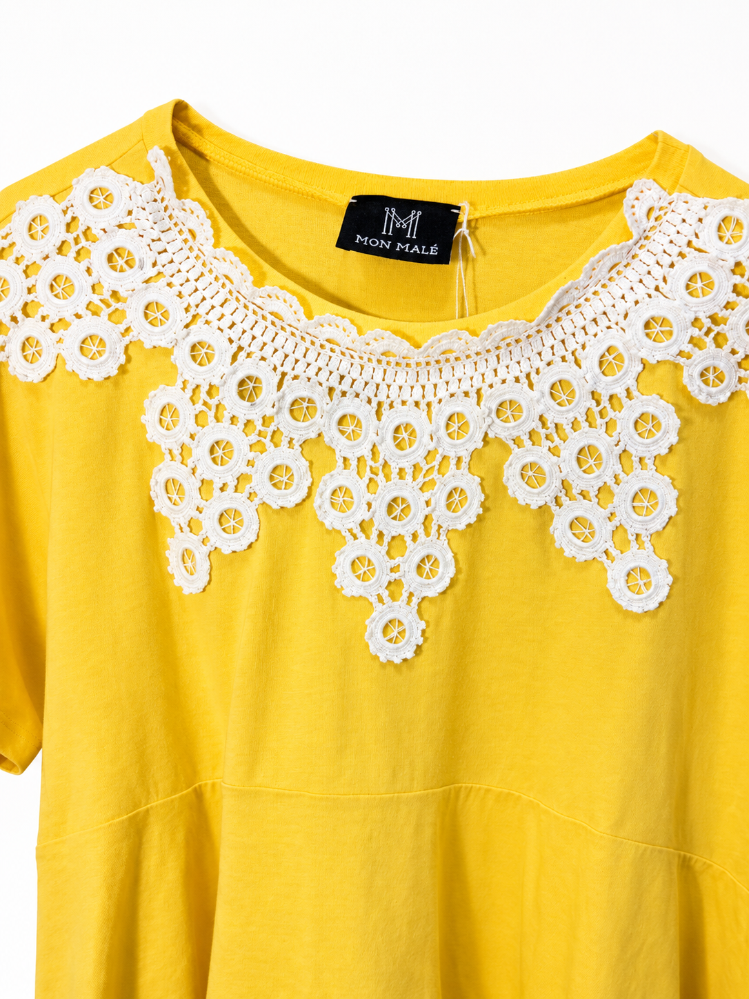 Guipur collar T-shirt