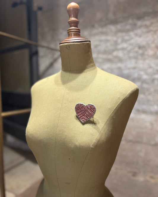 Pink Heart Brooch