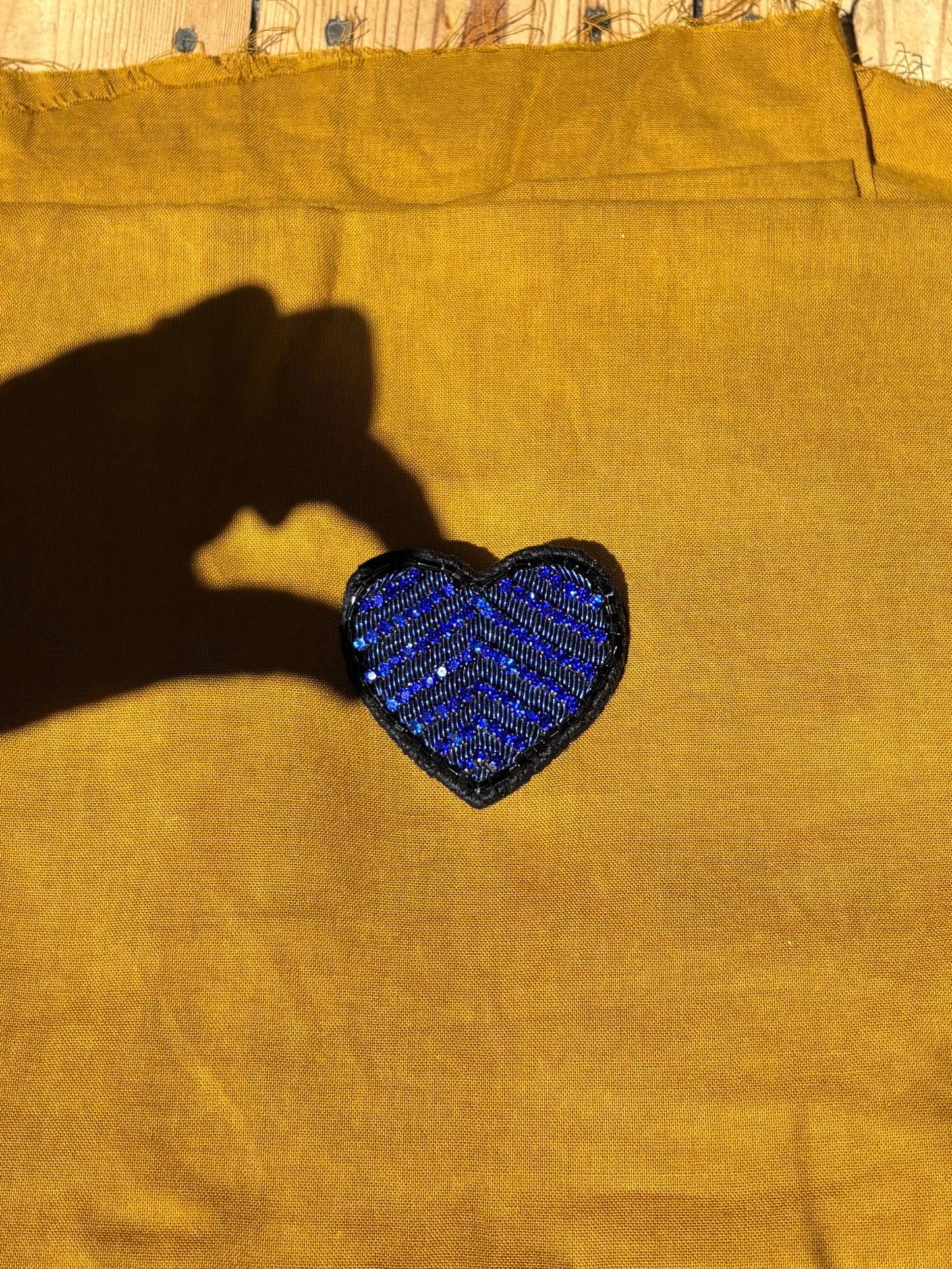 Blue Heart Brooch